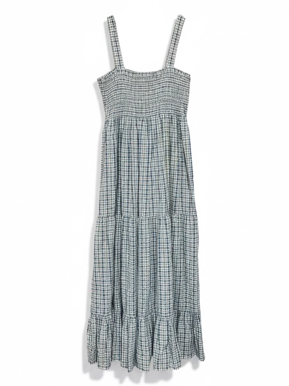 Tommy Hilfiger Plaid Smocked Bodice Tiered Midi Dress Size XL - Picture 5 of 9
